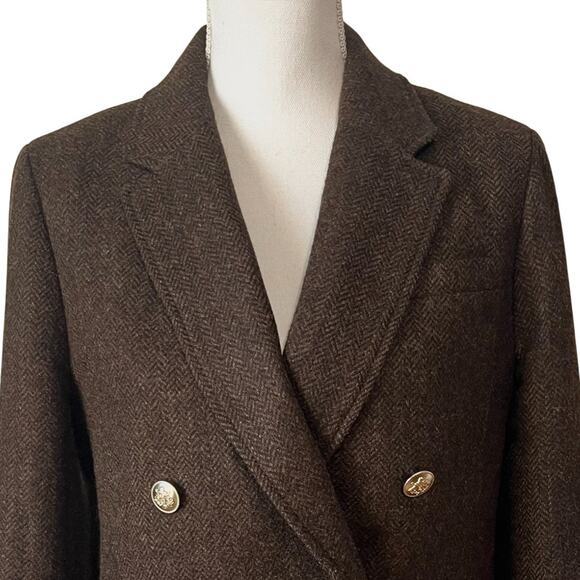 J.Crew Bristol Blazer Jacket Chocolate Brown Wool Double Breasted Size 10P - Picture 6 of 11